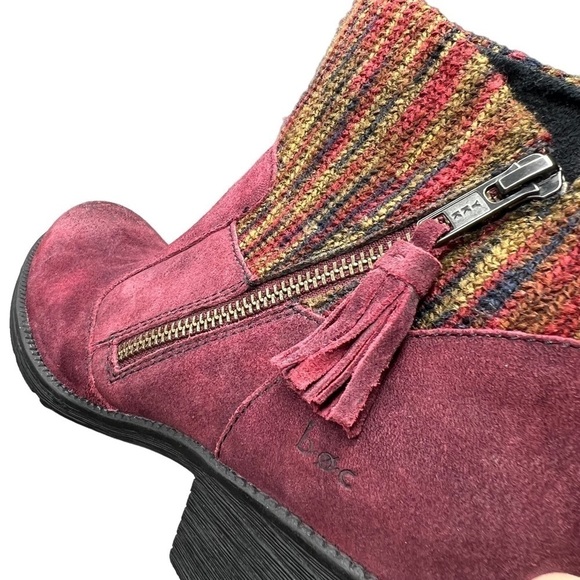 B.O.C Born Concept Burgundy Leather Charon Ankle Booties Boots Size 8.5M - Picture 5 of 16